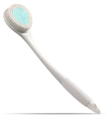 Zdjęcie produktu dla Szczotka do mycia ciała Brencco z długą rączką do mycia pleców, 42 cm, biała