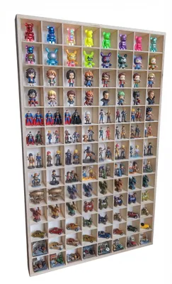 Produktbild von Wandregal für 104 Figuren und Spielzeugautos, Dekoralove Sammlervitrine für Kinderzimmer, KI-generiertes Bild