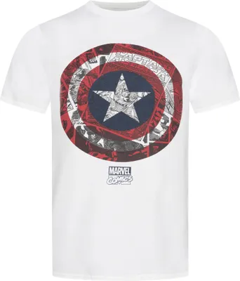 Obrázok produktu pre M|Tričko Captain America MARVEL Comic Shield pre mužov FBMTS088WHT