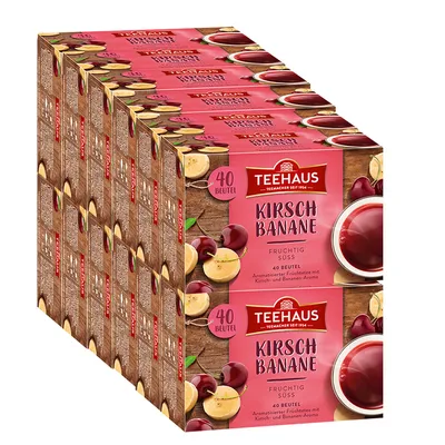 Image de Teehaus cerise banane Thé aux fruits arôme cerise banane 90g pack de 12