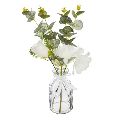 Immagine prodotto di Bouquet artificiale di kiwi in vaso di vetro EUCA 39 cm