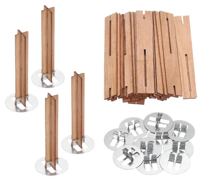 10er-Set Holzdochte, 1 x 6 cm, Kreuzform, für Kerzen