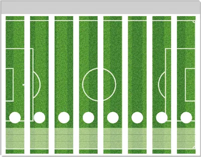Produktbild von Wallario Ordnerrücken Sticker, selbstklebend für schmale Ordner, 8 Stück, Motiv Fußballfeld