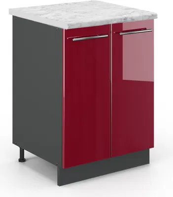 Produktbild von Küchenunterschrank Vicco Fame-Line Bordeaux Hochglanz 60 cm , AP Marmor, Model 46751