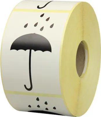 Zdjęcie produktu dla Etykiety ostrzegawcze Wymiary 75x105mm Papier biały Symbol Chronić przed wilgocią TRANSPAK