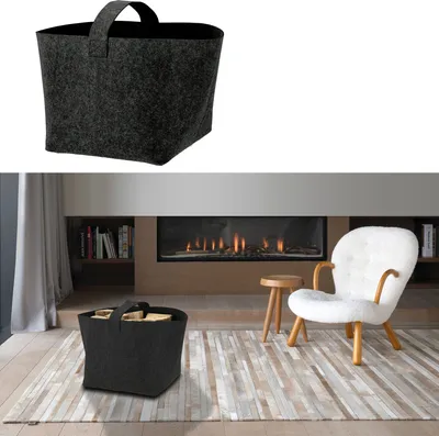 Produktbild von Filzkorb mit Henkel 36x36x34cm dunkelgrau Ordnungsbox Korb Filzkorb Aufbewahrung Henkelkorb