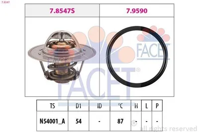 Produktbild von FACET Thermostat Kühlmittel 87°C für VW GOLF VI (5K1) Golf V Schrägheck (1K1) TOURAN (1T1, 1T2) TIGUAN (5N) Passat Variant (3C5)