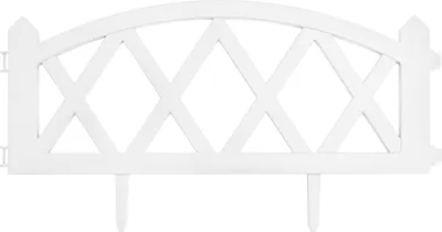 Produktbild von Traditioneller Gartenzaun Zierzaunbogen Kunststoff Jägerzaun Beetumrandung  L 2,3 m H 24 cm weiß weiss Palisade