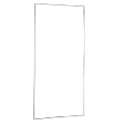 A white refrigerator door seal on a white background.