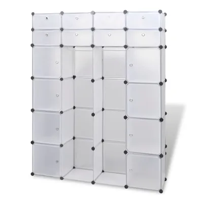 Obrázek produktu pro Modulární skříň s 18 přihrádkami bílá 37 x 146 x 180,5 cm