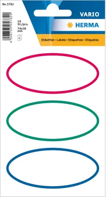 Produktbild von Herma Schuletiketten 76 x 35 mm Dreifarbig 6 Bl 18 Etik.