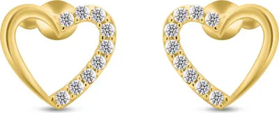 Produktbild von Romantic gold-plated earrings with glittering hearts EA356Y