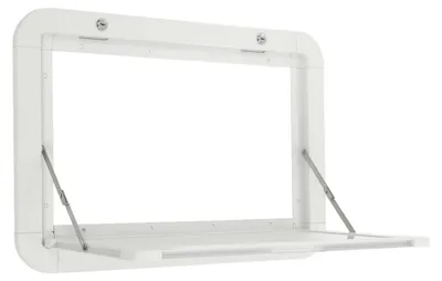 Produktbild von Wohnmobil/LKW Wandklapptisch - Faltbarer Wandtisch aus Aluminium - 60×42 cm - 20 kg Tragkraft - 2 cm Stärke - Verriegelbar - Weiß