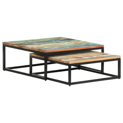 Immagine prodotto di Set tavoli 2 pezzi. Legno massiccio riciclato