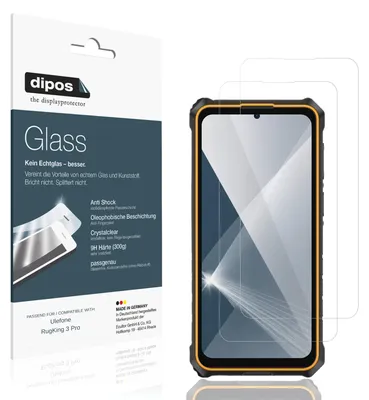 Produktbild von 2x Schutzfolie für Ulefone RugKing 3 Pro - Anti-Shock 9H Folie dipos Glass Kunststoffglas