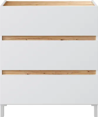 Produktbild von CALICOSY - Kommode 3 Schubladen in Eichenoptik und Weiß L79 cm - TEMPUS