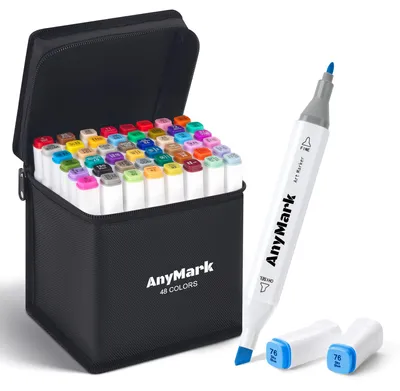 Produktbild von Alkohol Marker - Mit Doppelspitze - Zum Zeichnen und Illustrieren - 48 Farben