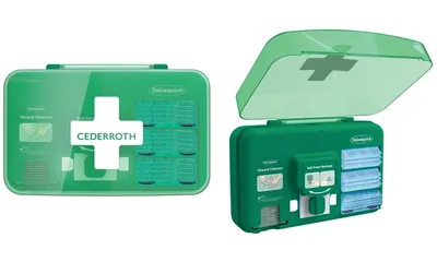 Immagine prodotto di Kit di pronto soccorso CEDERROTH Dispenser per ferite Blu, dispenser
