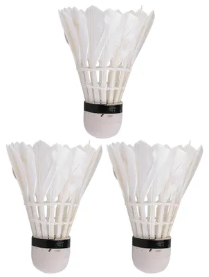 Obrázek produktu pro Sada 3 kusů badmintonových míčků z husího peří – tréninkové vybavení pro badminton