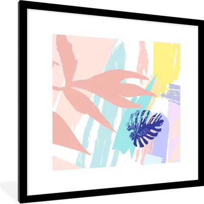 Produktbild von MuchoWow® Gerahmtes Poster Sommer - Gelb - Strand 40x40 cm - Poster mit Schwarzem Bilderrahmen Wandposter Rahmen Foto Bilder - Poster - Plakat im Rahmen