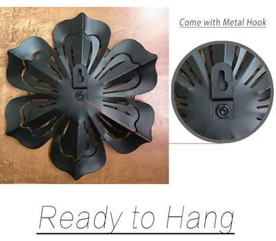 Productafbeelding van Metalen bloemkunstwerk, rustieke moderne bloemsculptuur, 21 cm, wanddecoratie voor binnen