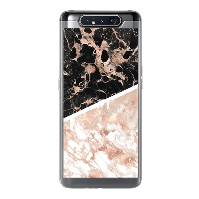 Produktbild von MuchoWow® Handyhülle Schutzhülle Hülle für Samsung Galaxy A80 Marmor - Rosa - Weiß - Schwarz Silikon Softcase Handy Hülle - Schutzdeckel