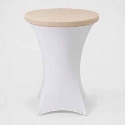 Obrázok produktu pre Strečový poklop na barový bistro stolík Ø 80 cm – elastický, nekrčivý - Béžová (šampanské)