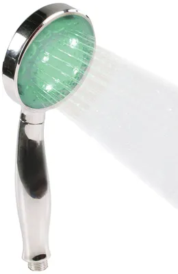 Produktbild von Duschkopf aus rostfreiem Edelstahl mit integrierten LED-Leuchten, Serie HC-SH11