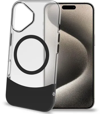 Obrázek produktu pro Magdual MagSafe kompatibilní pouzdro iPhone 16 Black + Transparent