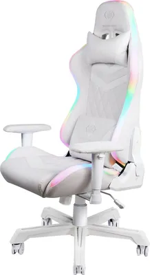 Produktbild von Deltaco GAM-080-W - Gaming-Sessel - 120 kg - Gepolsterter Sitz - Gepolsterte Rückenlehne - 185 cm - Weiß