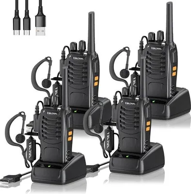Produktbild von Ladbares Funkgerät mit 16 Kanälen, LED-Taschenlampe und Ohrhörern