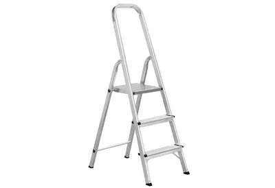 Produktbild von Aluminium Haushaltleiter  3 Stufen Plattformhöhe: 56,5 cm