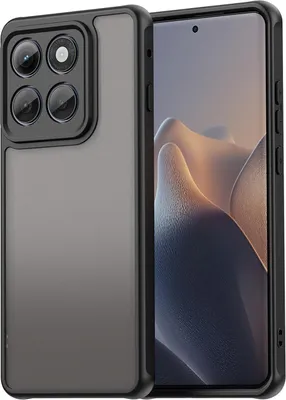 Image de Etui pour Motorola Edge 2025, dos mat translucide avec protection de l'appareil photo, étui de protection antichoc Noir