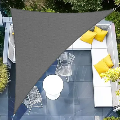Immagine prodotto di Tenda da sole triangolare, impermeabile, dimensioni 4x4x5,65 metri, colore antracite, protezione UV del 95%, ideale per giardino e spazi esterni