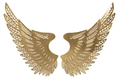 Imagen del producto de Conjunto de paneles decorativos "Ala" de hierro, color dorado, Mauro Ferretti, modelo "Ali", dimensiones 90 x 43,5 cm