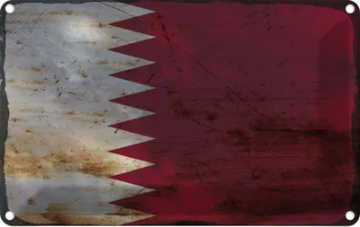 Produktbild von vianmo Blechschild 12x18 cm Katar Qatar Rost Flagge Fahne Wappen