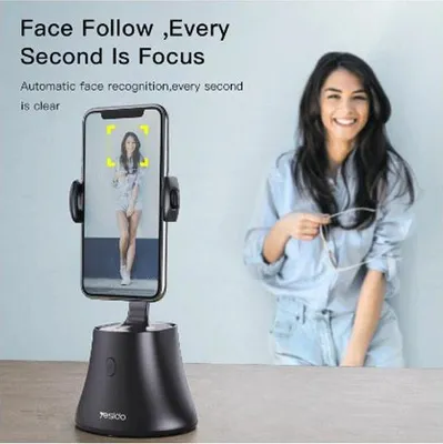 Produktbild von Yesido SF10 360° Rotation AI Face Follow Shooting Standhalterung für Handy, schwarz