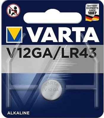Produktbild von Varta -V12GA, Einwegbatterie, LR43, Alkali, 1,5 V, 80 mAh, Metallisch