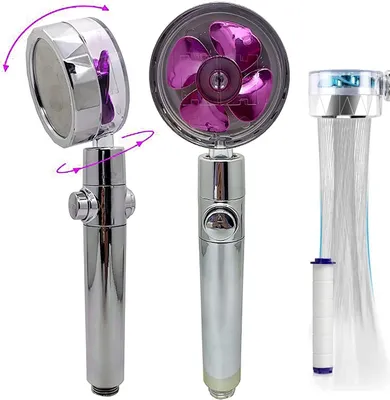 Produktbild von Hochdruck Turbo Duschkopf(rot) mit Baumwollfilter,360° Drehbar Handbrause mit Druckerhöhung,universell passend, Wassersparende Duschbrause