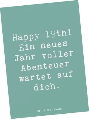Produktbild von Mr. & Mrs. Panda Postkarte Spruch 19. Geburtstag Abenteuer - Meeresbrise - Geschenk, freudige Erwartung, Alles gut zum, besondere Erinnerungen, besonderer Anlass