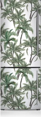 Produktbild von Kühlschrankfolie Aufkleber Kühlschrankmagnete Dekoration Kühlschrankfolie 60x190 cm - Tropen und Palmen