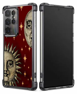 Produktbild von Personalisierte Hülle mit Bild für Samsung Galaxy S24 Elektroplattiert TPU Stoßdämpfer Handyhülle mit Sonne und Mond mit Sternen