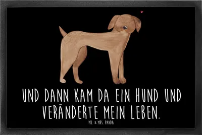 Produktbild von Mr. & Mrs. Panda Schuhabstreifer Hund Dogge 60 x 90 cm - Schwarz - Geschenk, Schmutzmatte, Great Dane, Herz, Gummimatte, Hunde, Abtreter, fußmatte, Sprüche, Fußabstreifer