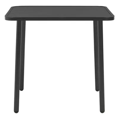 Zdjęcie produktu dla vidaXL Stół ogrodowy stalowy 80x80x72 cm z ciemnoszarymi listwami