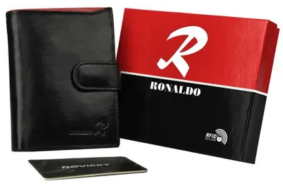 Obrázek produktu pro Pánská peněženka Ronaldo z přírodní kůže černá RFID 13x10 cm