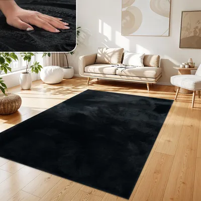 Produktbild von Teppich Wohnzimmer Kunstfell Plüsch Hochflor Shaggy Weich Verschied. Farben Grösse 160x220 cm