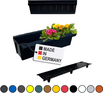 Produktbild von BURI 2 Euro-Paletten Blumenkästen-Einsätze inkl. Bewässerungsmatte | mit Hängesystem zum Einhängen | 37,3cm Schwarz | Pflanzkasten für Europalette Palette | Balkonkasten | Blumentopf | extrem stabil