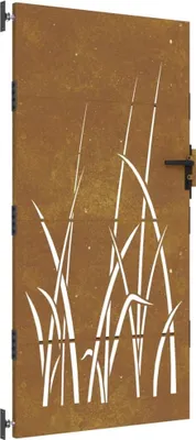 Immagine prodotto di vidaXL Cancello da giardino 85x200 cm in acciaio corten design erba