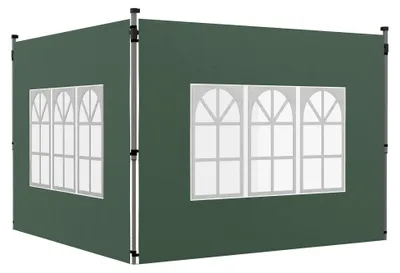 Produktbild von Pavillon-Seitenwände mit Fenster, 2-teiliges Set | Farbe: Grün