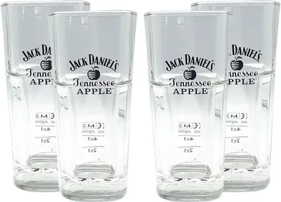 Produktbild von Jack Daniels Tennessee Apple 4x Longdrink Glas 4er Set Gläser 2cl / 4cl geeicht Eichung